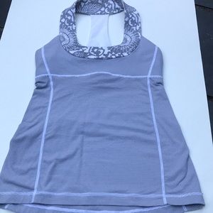 Lululemon grey and white racer back sports top